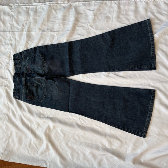 Dark Blue Flared Jeans - Picture 8 of 11